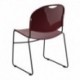 MFO 880 lb. Capacity Burgundy High Density, Ultra Compact Stack Chair with Black Frame
