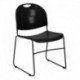 MFO 880 lb. Capacity Black High Density, Ultra Compact Stack Chair with Black Frame