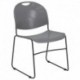 MFO 880 lb. Capacity Gray High Density, Ultra Compact Stack Chair with Black Frame