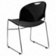 MFO 880 lb. Capacity Black High Density, Ultra Compact Stack Chair with Chrome Frame