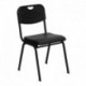 MFO 880 lb. Capacity Black Plastic Stack Chair with Black Powder Coated Frame