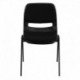 MFO 880 lb. Capacity Black Ergonomic Shell Stack Chair with Padded Seat and Back