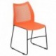 MFO 661 lb. Capacity Orange Sled Base Stack Chair with Air-Vent Back