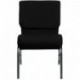 MFO 21'' Extra Wide Black Stacking Church Chair with 3.75'' Thick Seat - Silver Vein Frame