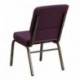 MFO 18.5'' Wide Plum Fabric Stacking Church Chair with 4.25'' Thick Seat - Gold Vein Frame