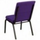 MFO 18.5''W Purple Fabric Stacking Church Chair with 4.25'' Thick Seat - Gold Vein Frame