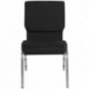 MFO 18.5''W Black Fabric Stacking Church Chair with 4.25'' Thick Seat - Silver Vein Frame