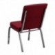 MFO 18.5''W Burgundy Fabric Stacking Church Chair with 4.25'' Thick Seat - Silver Vein Frame