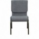 MFO 18.5'' W Gray Fabric Stacking Church Chair with 4.25'' Thick Seat - Gold Vein Frame