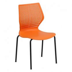 MFO 770 lb. Capacity Designer Orange Stack Chair with Black Frame