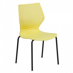 MFO 770 lb. Capacity Designer Yellow Stack Chair with Black Frame