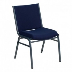 MFO Heavy Duty, 3'' Thickly Padded, Navy Blue Patterned Upholstered Stack Chair