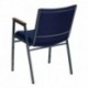 MFO Heavy Duty, 3'' Thickly Padded, Navy Patterned Upholstered Stack Chair with Arms