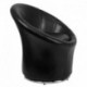 MFO Black Leather Swivel Reception Chair