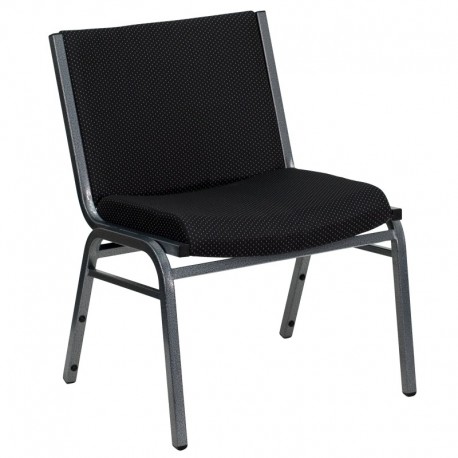 MFO 1000 lb. Capacity Big and Tall Extra Wide Black Fabric Stack Chair