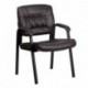 MFO Brown Leather Guest / Reception Chair with Black Frame Finish