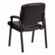 MFO Brown Leather Guest / Reception Chair with Black Frame Finish
