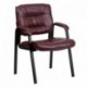MFO Burgundy Leather Guest / Reception Chair with Black Frame Finish