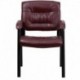 MFO Burgundy Leather Guest / Reception Chair with Black Frame Finish