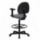 MFO Gray Fabric Ergonomic Drafting Stool with Arms (Adjustable Range 26''-30.5''H or 22.5''-27''H)