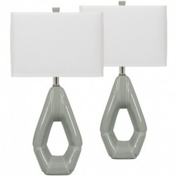 MFO Gray Ceramic Table Lamp, Set of 2