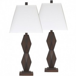 MFO Natane Dark Brown Poly Table Lamp, Set of 2