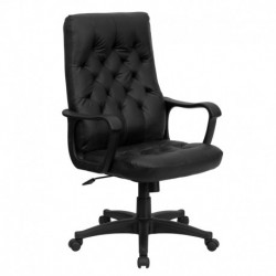 MFO High Back Traditional Black Leather Executive Swivel Office Chair