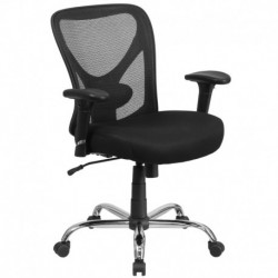 MFO 400 lb. Capacity Big & Tall Black Mesh Office Chair with Height Adjustable Back and Arms