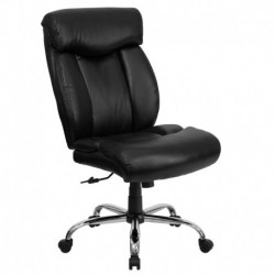 MFO 400 lb. Capacity Big & Tall Black Leather Office Chair