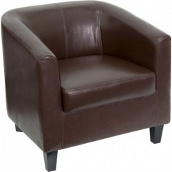 MFO Brown Leather Office Guest Chair / Reception Chair