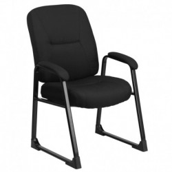 MFO 400 lb. Capacity Big & Tall Black Fabric Executive Side Chair with Sled Base