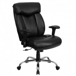 MFO 400 lb. Capacity Big & Tall Black Leather Office Chair with Arms