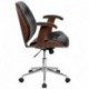 MFO Mid-Back Black Leather Executive Wood Office Chair