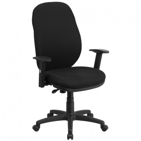 MFO High Back Black Fabric Ergonomic Task Chair with Flex Back and Height Adjustable Arms