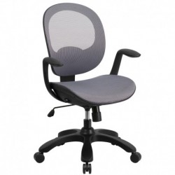 MFO Mid-Back Gray Mesh Chair with Seat Slider and Ratchet Back