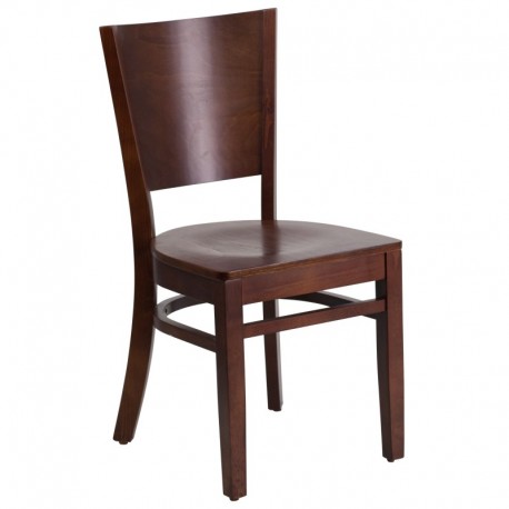 MFO Chimera Collection Solid Back Walnut Wooden Restaurant Chair