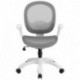 MFO Mid-Back White Mesh Chair with Seat Slider and Ratchet Back