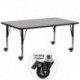 MFO Mobile 30''W x 72''L Rectangular Activity Table with 1.25'' Thick H.P. Grey Laminate Top and Height Adj. Pre-School Legs
