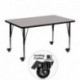 MFO Mobile 30''W x 48''L Rectangular Activity Table with 1.25'' Thick H.P. Grey Laminate Top and Height Adj. Pre-School Legs