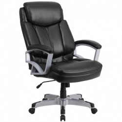 MFO 500 lb. Capacity Big & Tall Black Leather Executive Office Chair