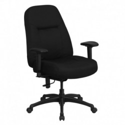 MFO 400 lb. Capacity High Back Big & Tall Black Fabric Office Chair with Height Adjustable Arms and Extra WIDE Seat