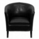MFO Black Leather Barrel Shaped Guest Chair
