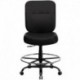 MFO 400 lb. Capacity Big & Tall Black Leather Drafting Stool with Extra WIDE Seat