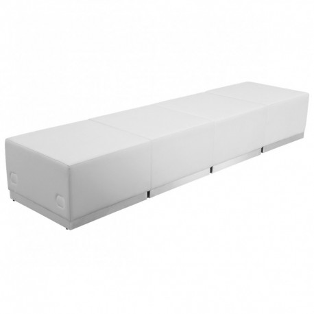 MFO Inspiration Collection White Leather Reception Configuration, 4 Pieces