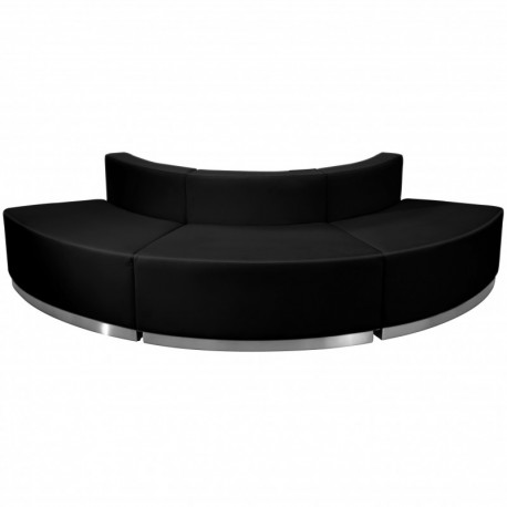 MFO Inspiration Collection Black Leather Reception Configuration, 3 Pieces