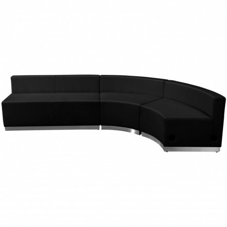 MFO Inspiration Collection Black Leather Reception Configuration, 3 Pieces