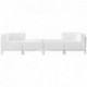 MFO Immaculate Collection White Leather 4 Piece Chair & Ottoman Set