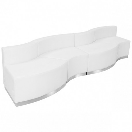 MFO Inspiration Collection White Leather Reception Configuration, 4 Pieces