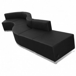 MFO Inspiration Collection Black Leather Reception Configuration, 5 Pieces