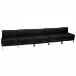 MFO Immaculate Collection Black Leather Lounge Set, 5 Pieces
